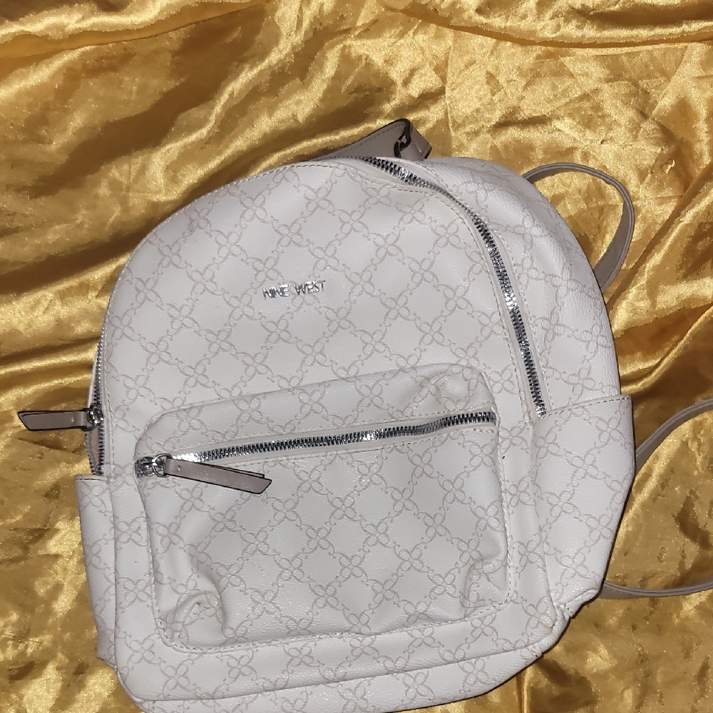 Nine West Cream Patterned Backpack - image 1